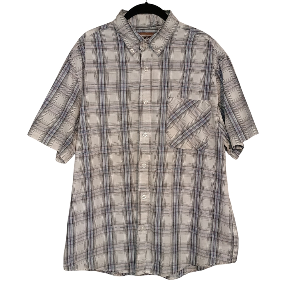 C.E. Schmidt Workwear Men's L Button Down Multicolor Plaid Short Sleeve Shirt